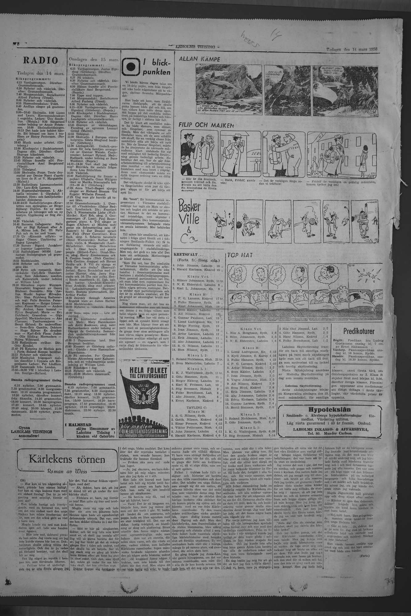 Laholms Tidning Tisdag 14 mars 1950, sida 6