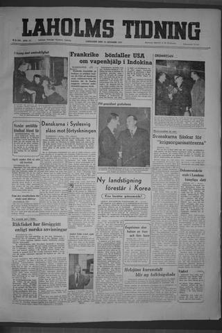 Förstasidan, Lördag 14 oktober 1950