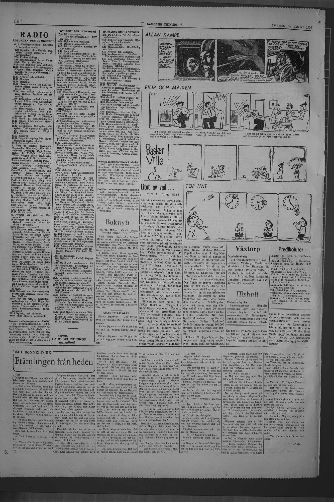 Laholms Tidning Lördag 14 oktober 1950, sida 8