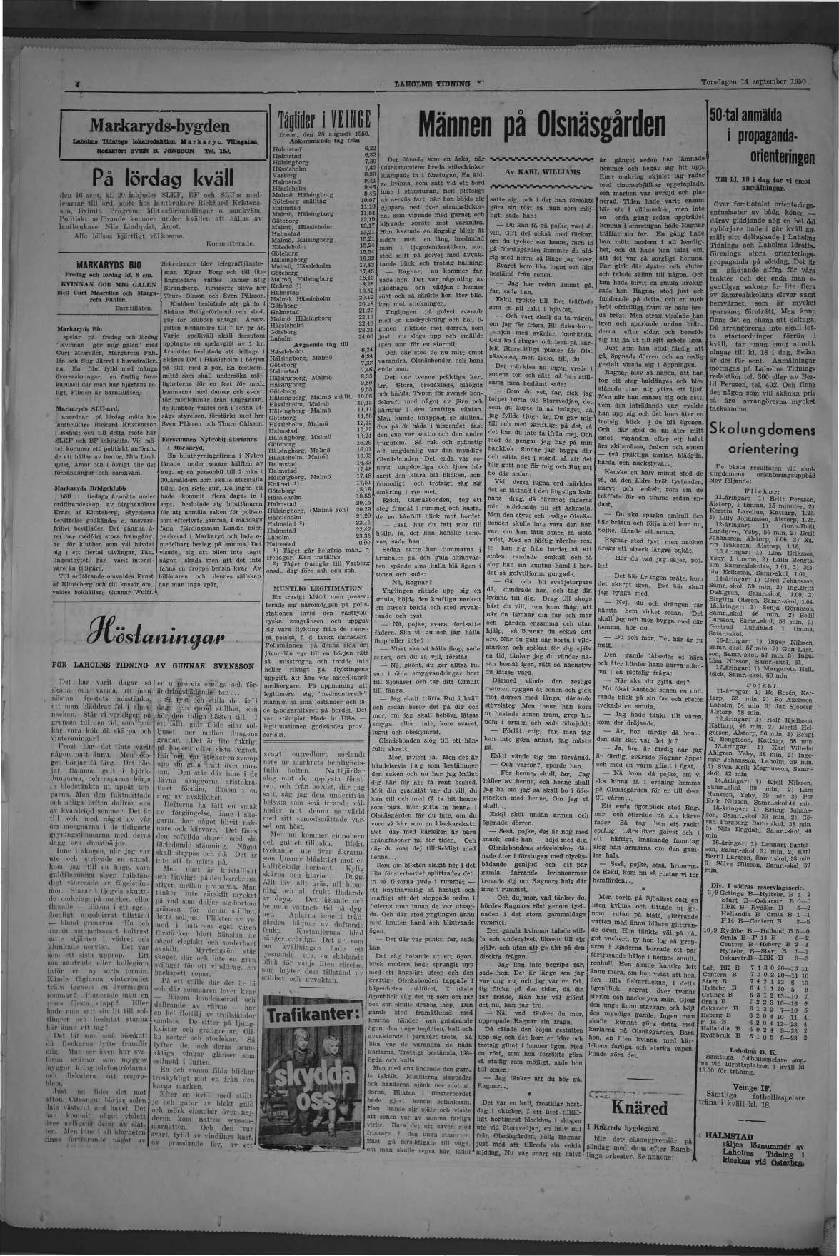Laholms Tidning Torsdag 14 september 1950, sida 4
