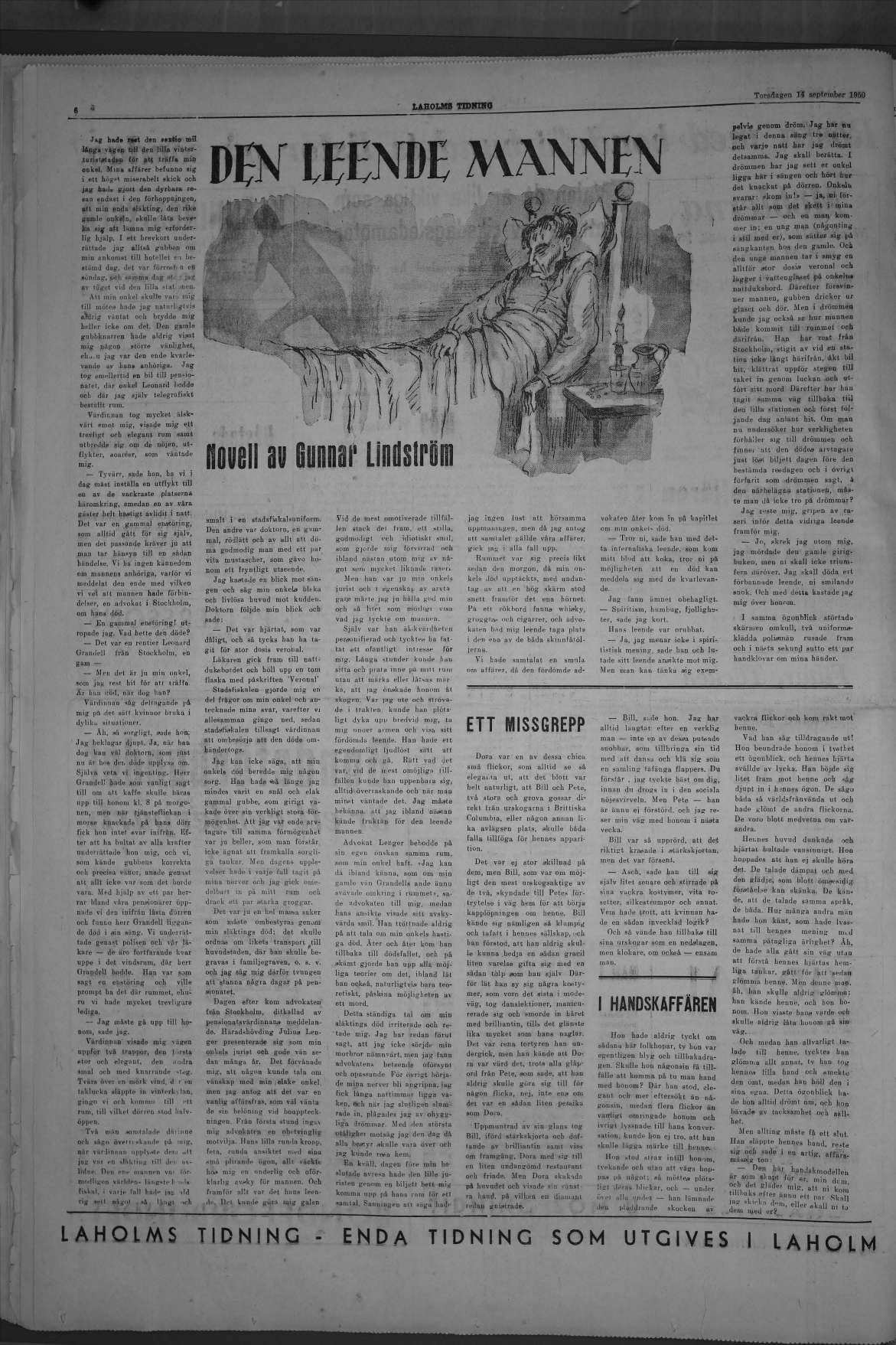 Laholms Tidning Torsdag 14 september 1950, sida 6