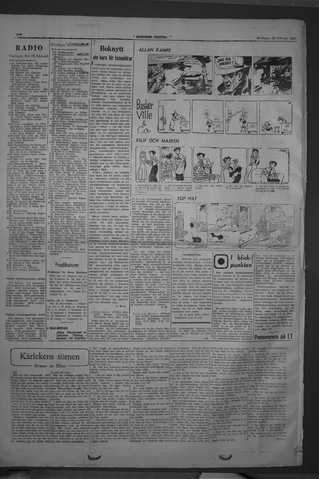 Laholms Tidning Onsdag 15 februari 1950, sida 8