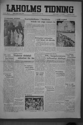 Förstasidan, Torsdag 15 juni 1950