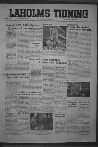 Förstasidan, Onsdag 15 mars 1950