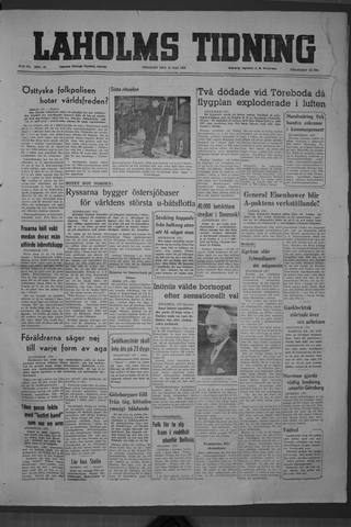 Förstasidan, Tisdag 16 maj 1950