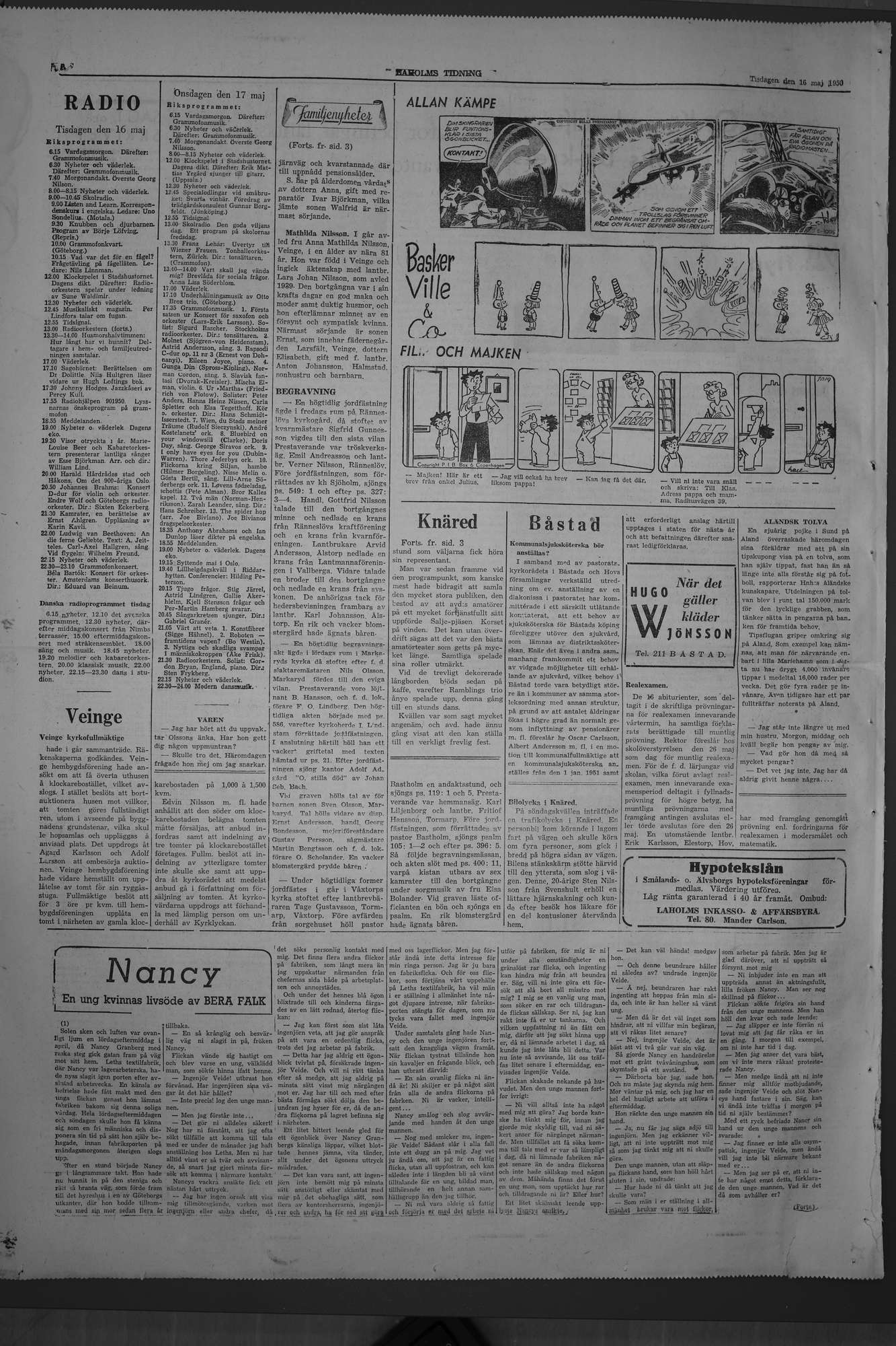 Laholms Tidning Tisdag 16 maj 1950, sida 6
