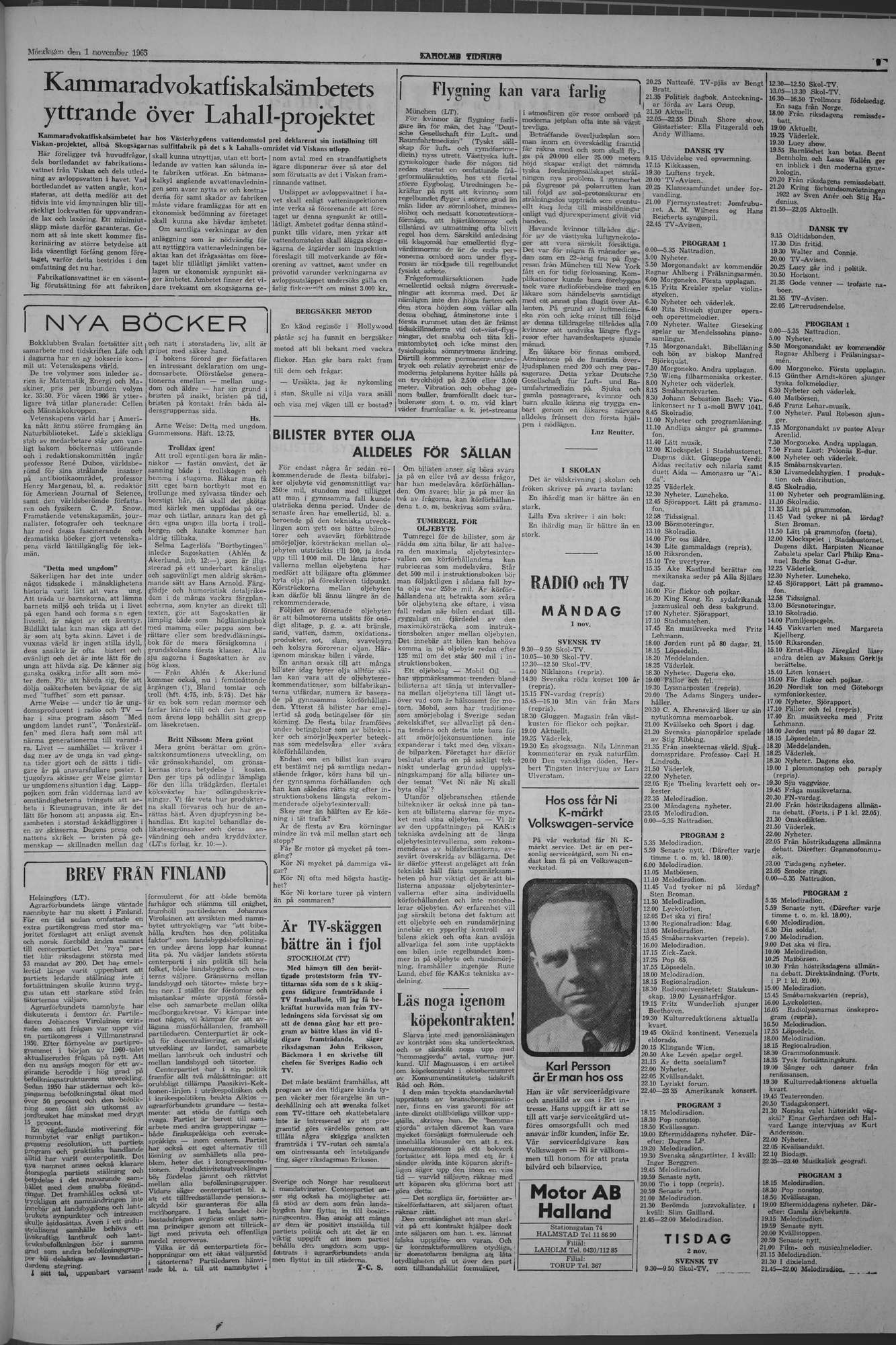 Laholms Tidning Måndag 1 november 1965, sida 7