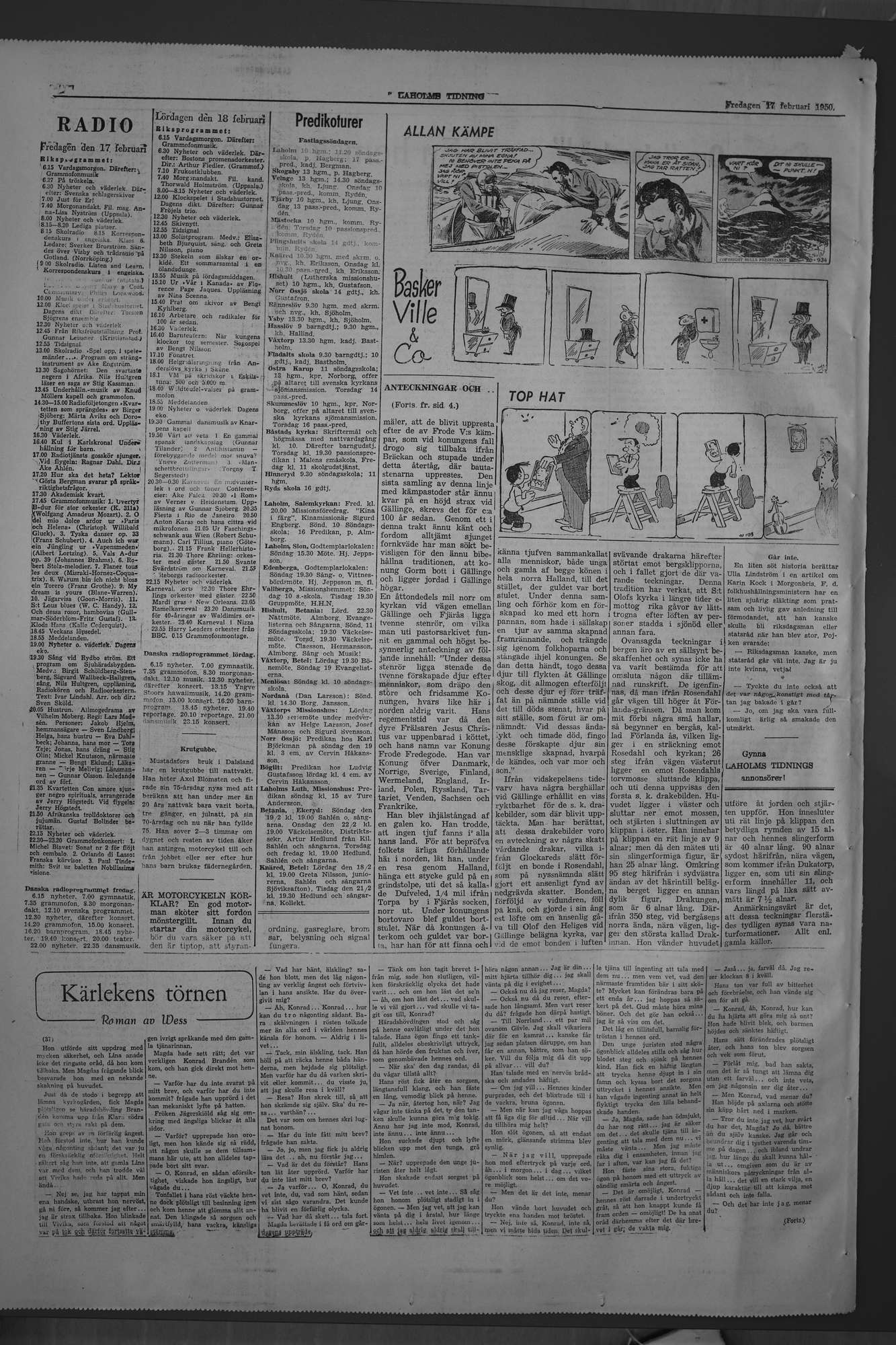 Laholms Tidning Fredag 17 februari 1950, sida 8