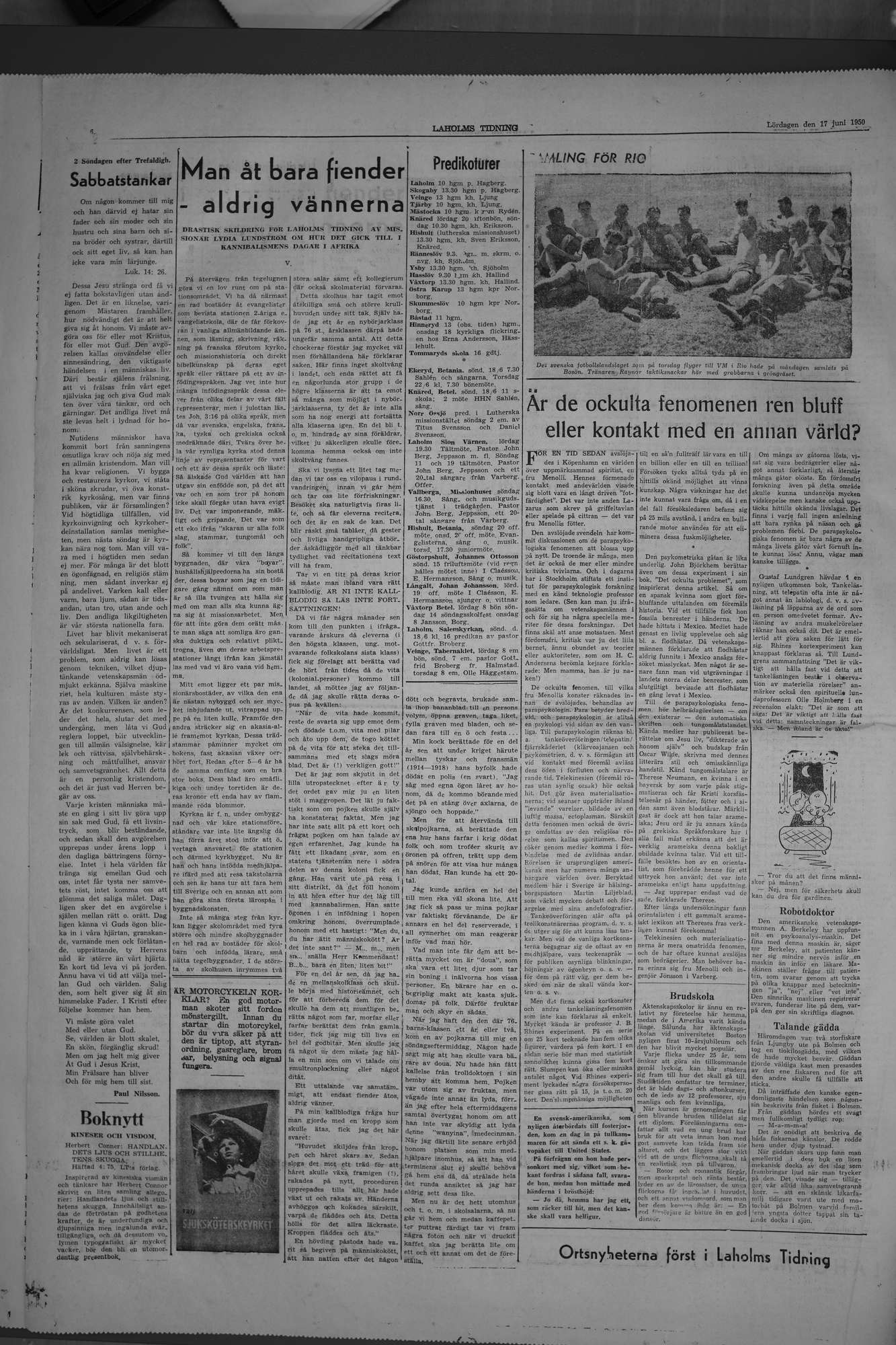 Laholms Tidning Lördag 17 juni 1950, sida 6