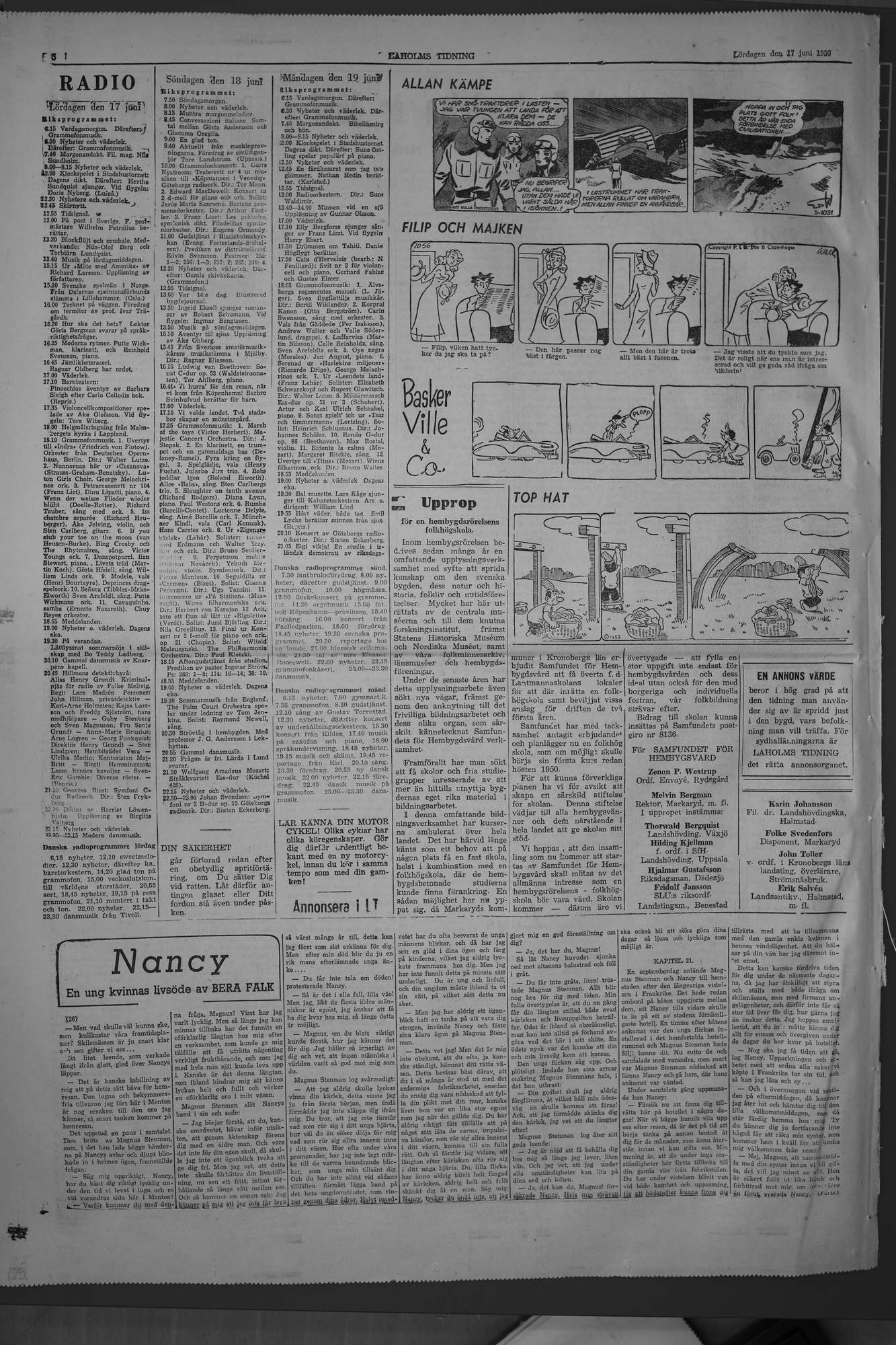 Laholms Tidning Lördag 17 juni 1950, sida 8