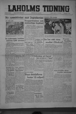 Förstasidan, Onsdag 17 maj 1950