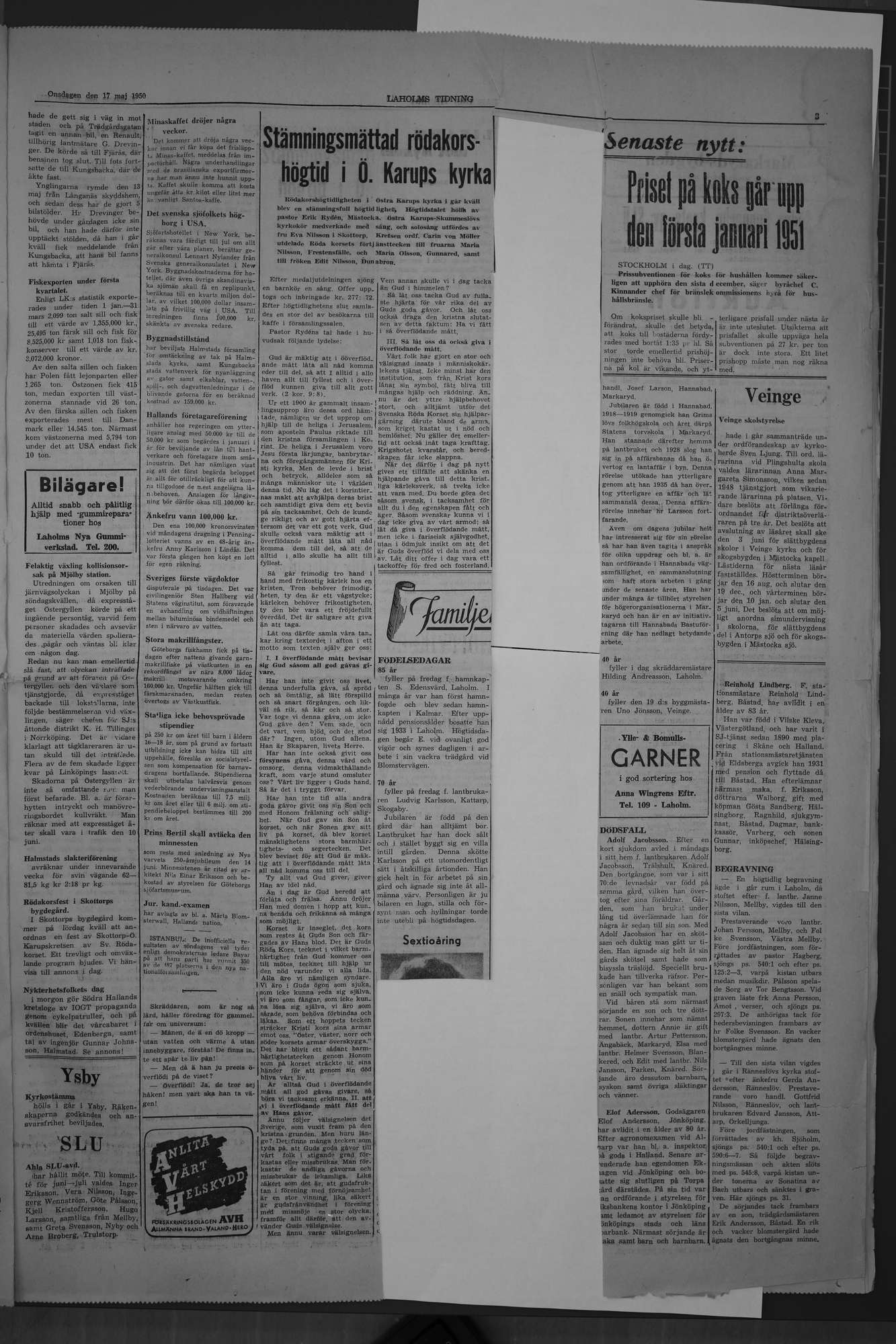 Laholms Tidning Onsdag 17 maj 1950, sida 3