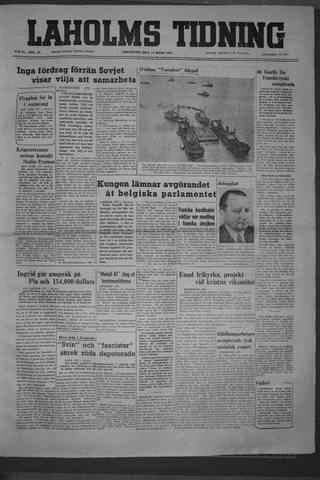 Förstasidan, Fredag 17 mars 1950