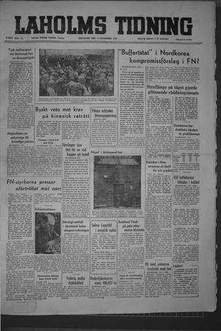 Förstasidan, Fredag 17 november 1950