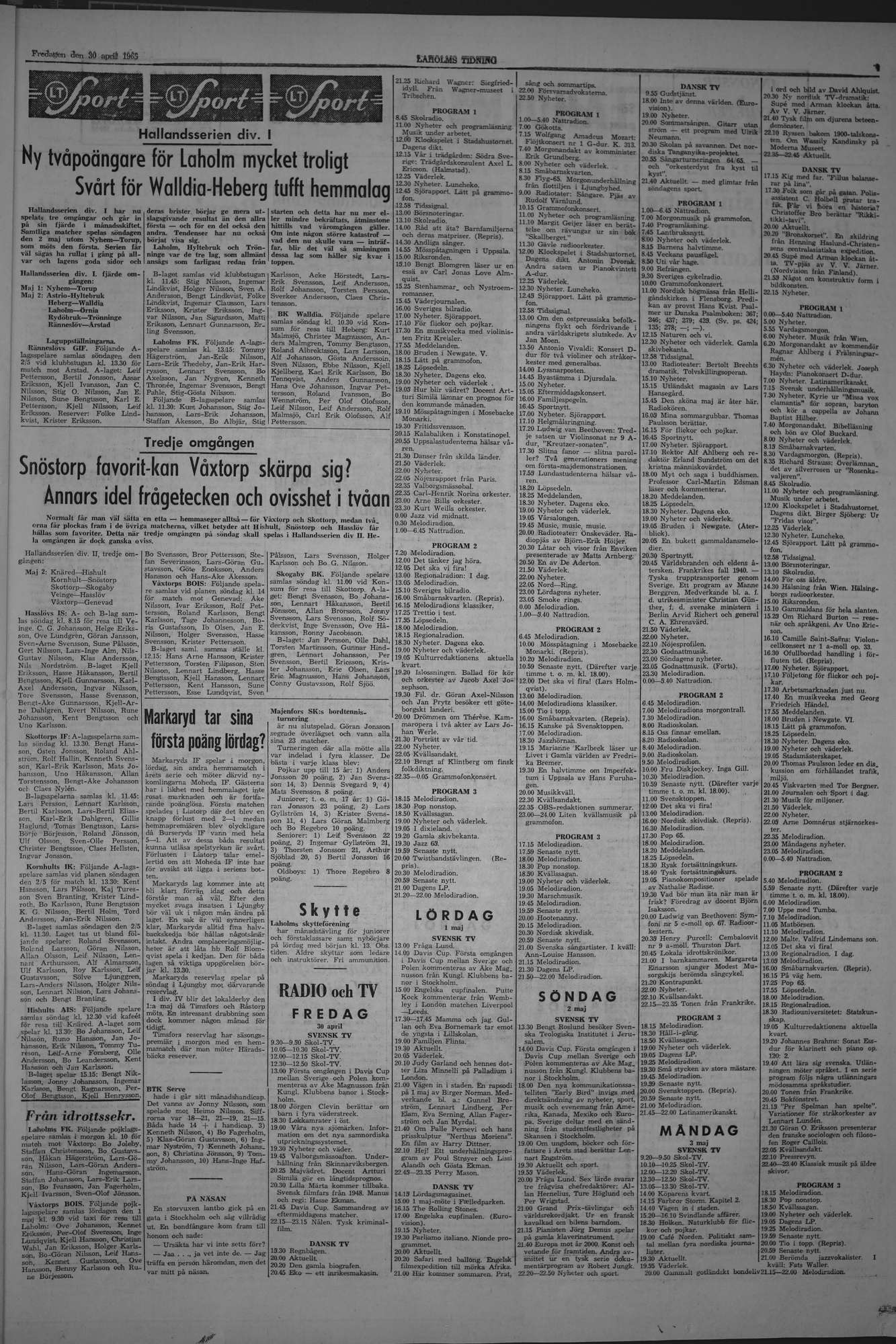 Laholms Tidning Fredag 30 april 1965, sida 7