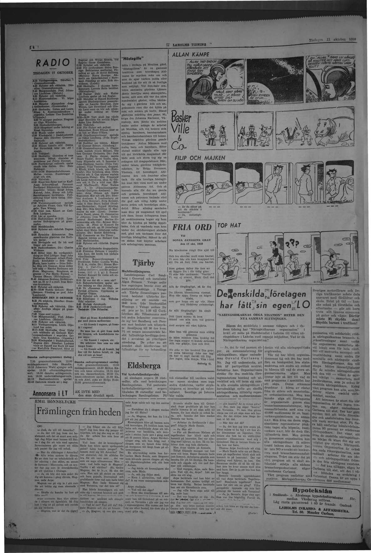 Laholms Tidning Tisdag 17 oktober 1950, sida 6