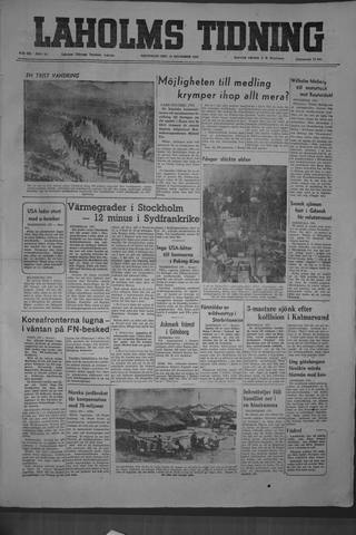 Förstasidan, Måndag 18 december 1950
