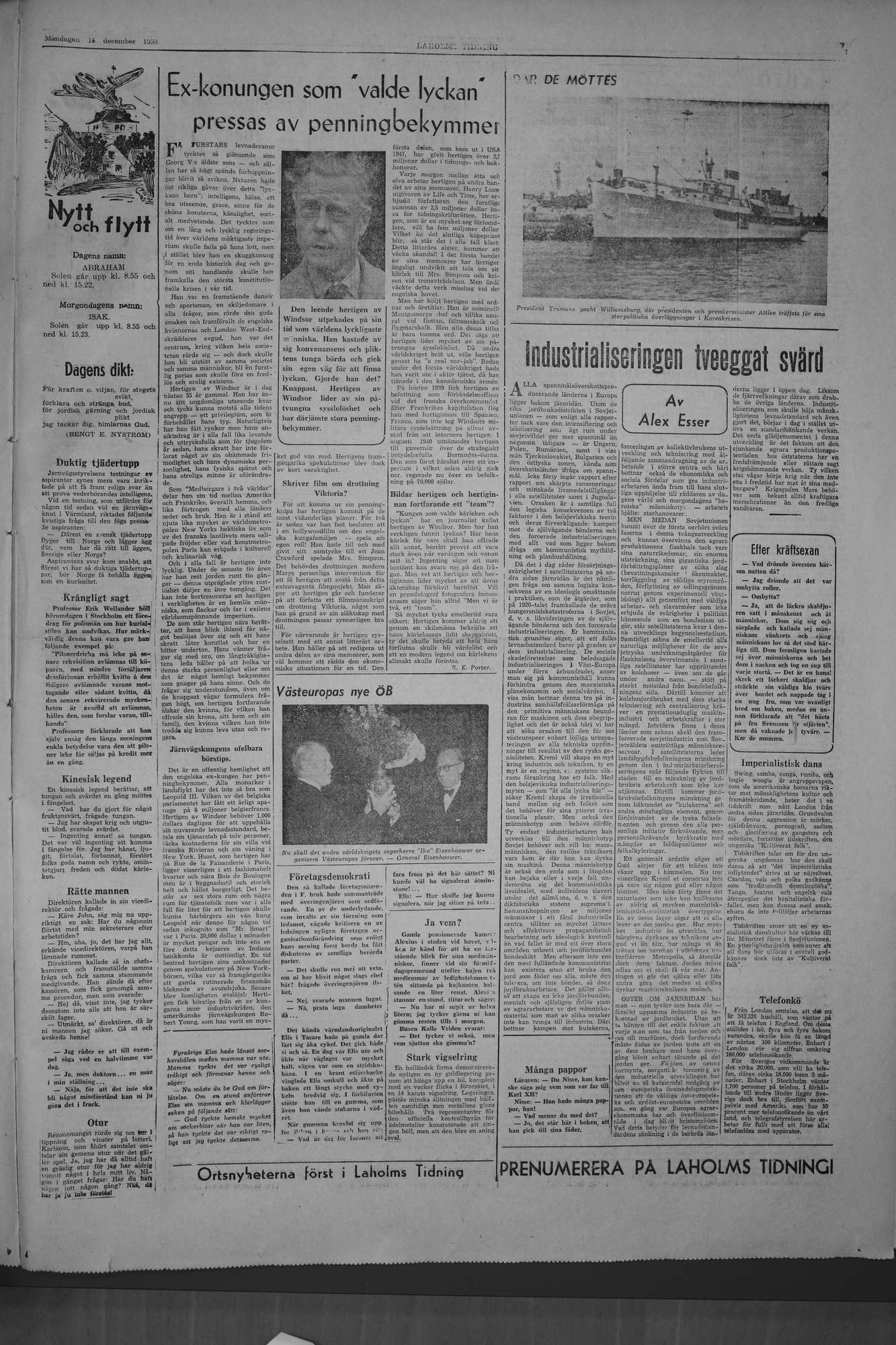Laholms Tidning Måndag 18 december 1950, sida 7