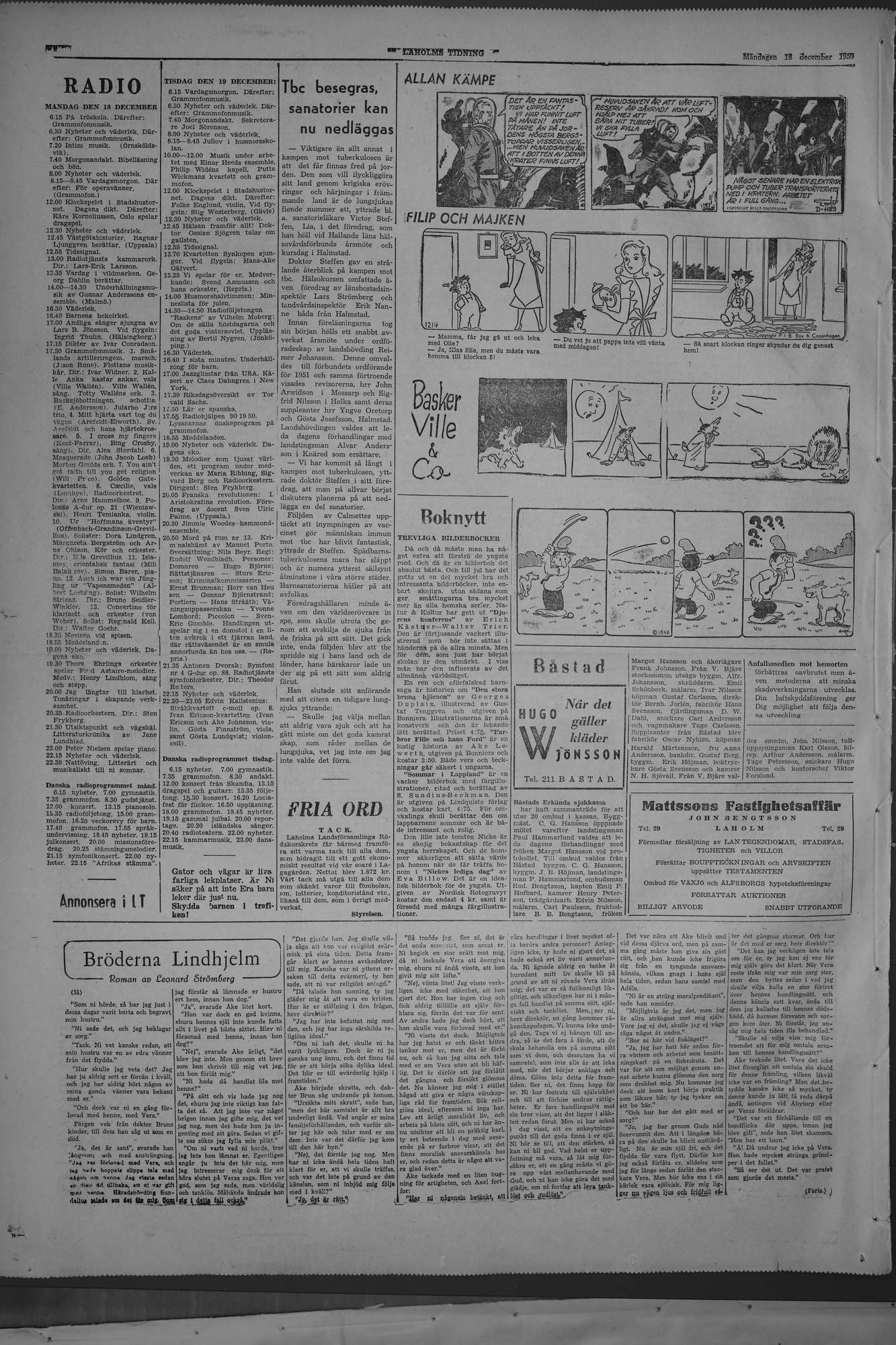Laholms Tidning Måndag 18 december 1950, sida 8