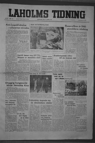 Förstasidan, Lördag 18 mars 1950