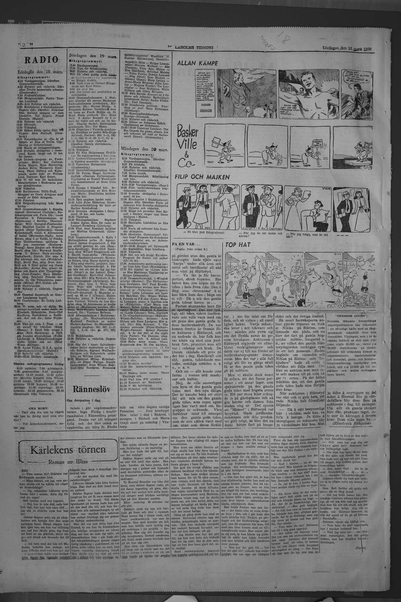 Laholms Tidning Lördag 18 mars 1950, sida 8
