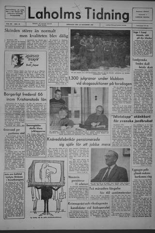 Förstasidan, Fredag 19 november 1965