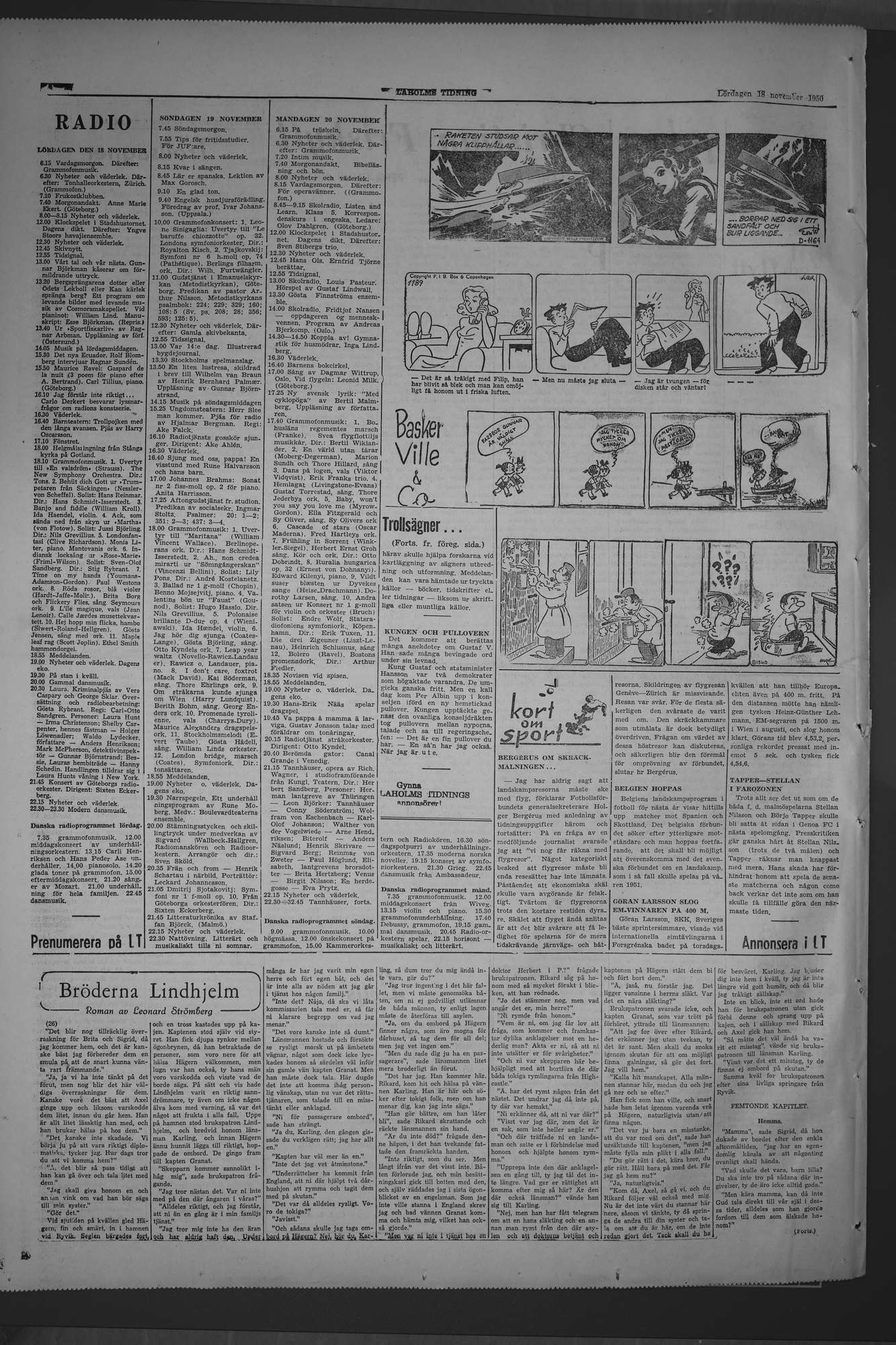 Laholms Tidning Lördag 18 november 1950, sida 8
