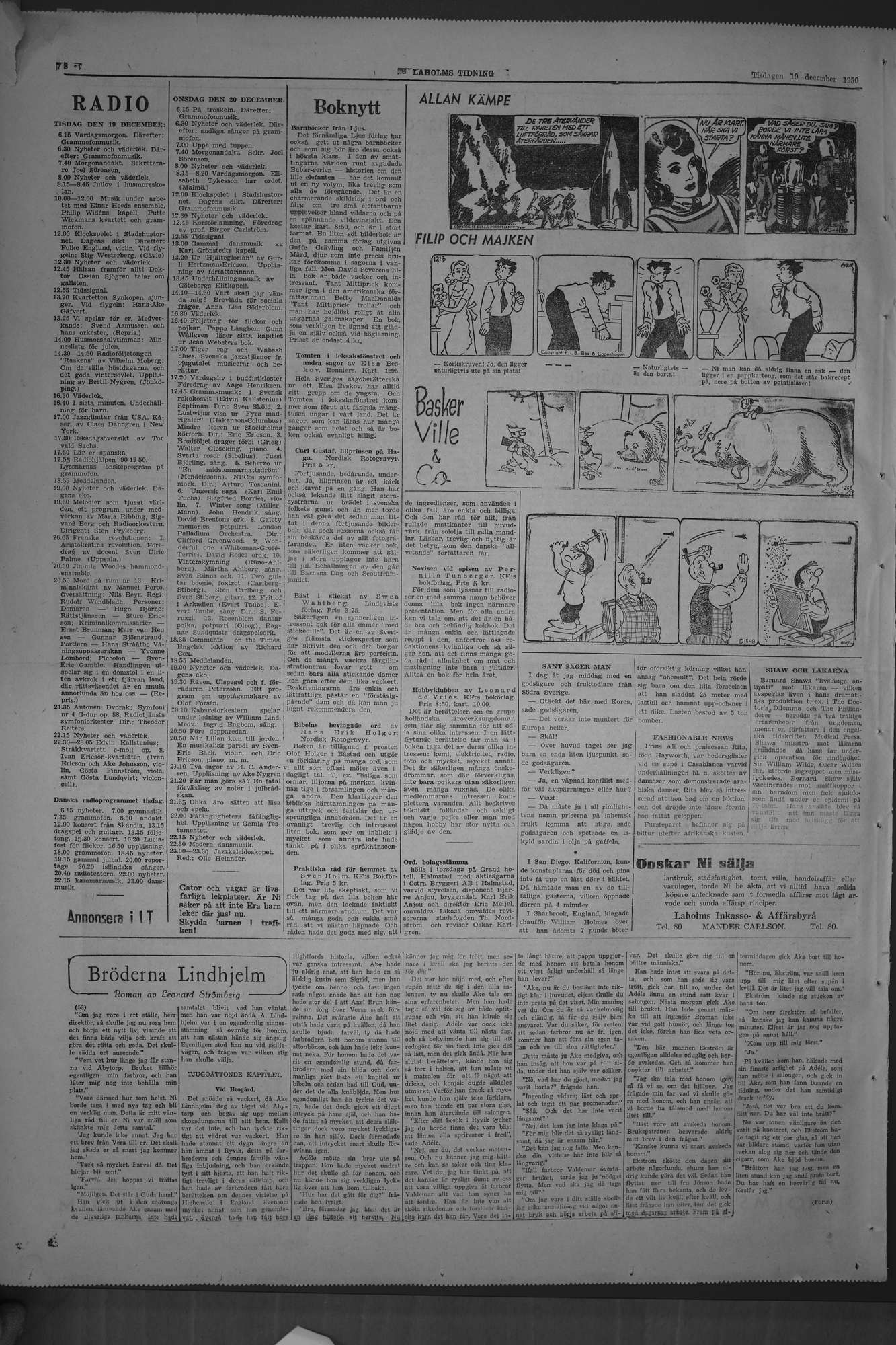 Laholms Tidning Tisdag 19 december 1950, sida 8
