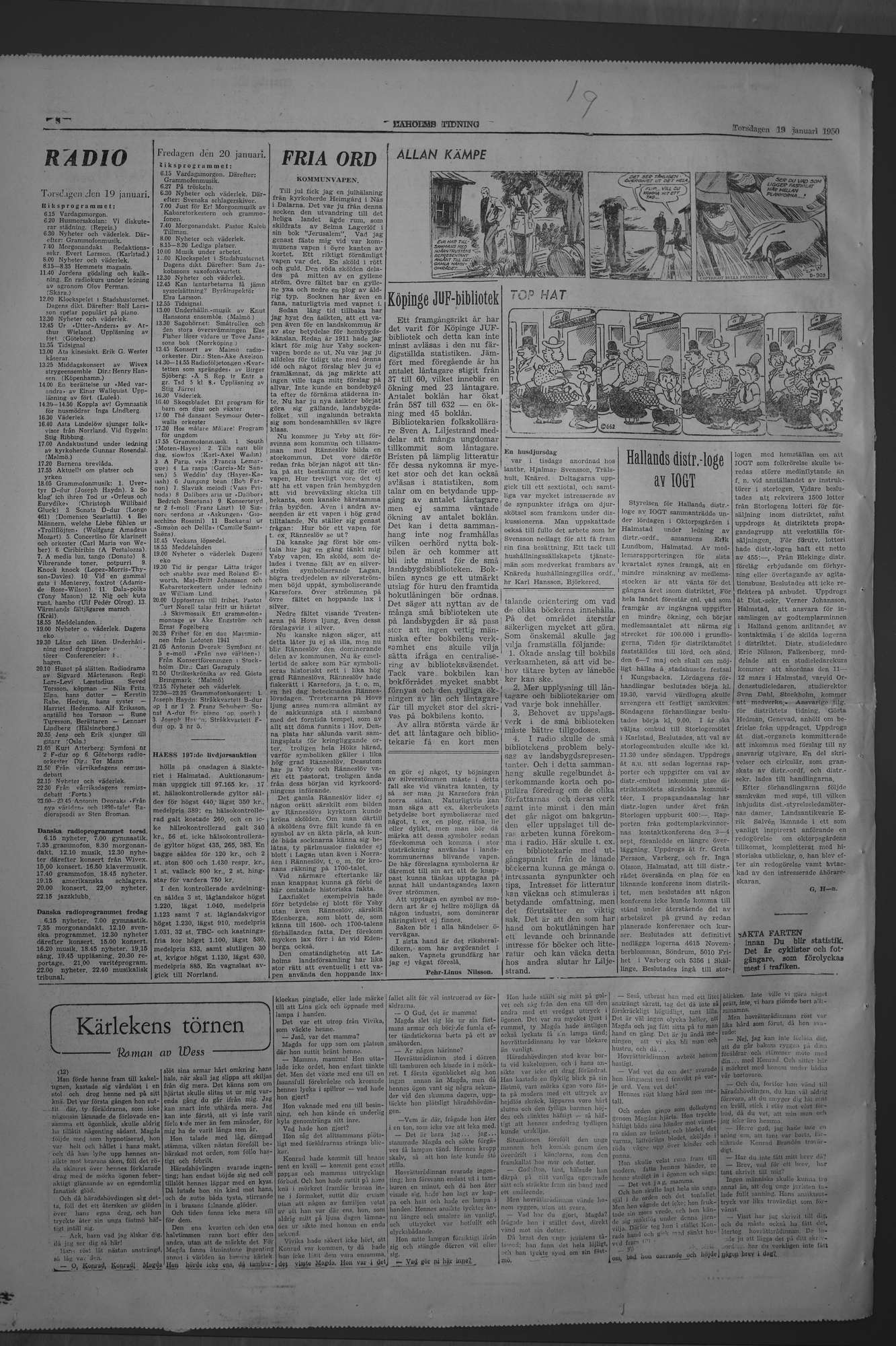 Laholms Tidning Torsdag 19 januari 1950, sida 8