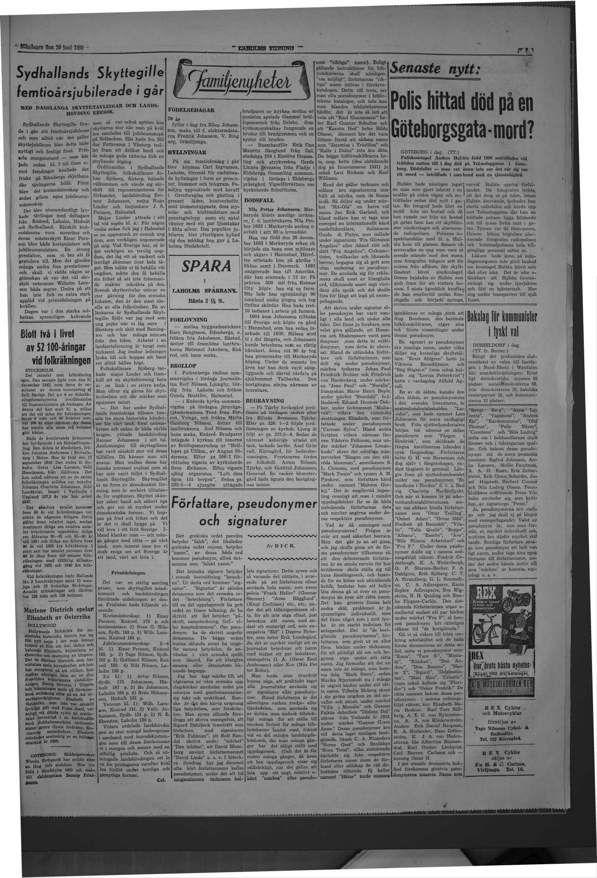 Laholms Tidning Måndag 19 juni 1950, sida 3