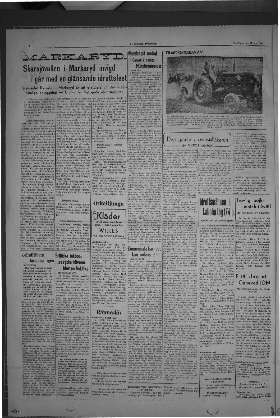 Laholms Tidning Måndag 19 juni 1950, sida 4