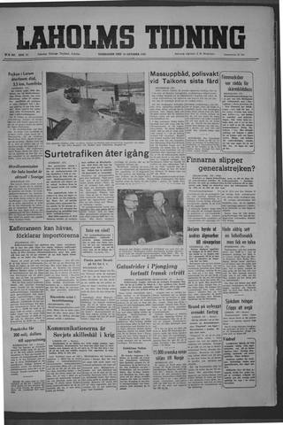 Förstasidan, Torsdag 19 oktober 1950