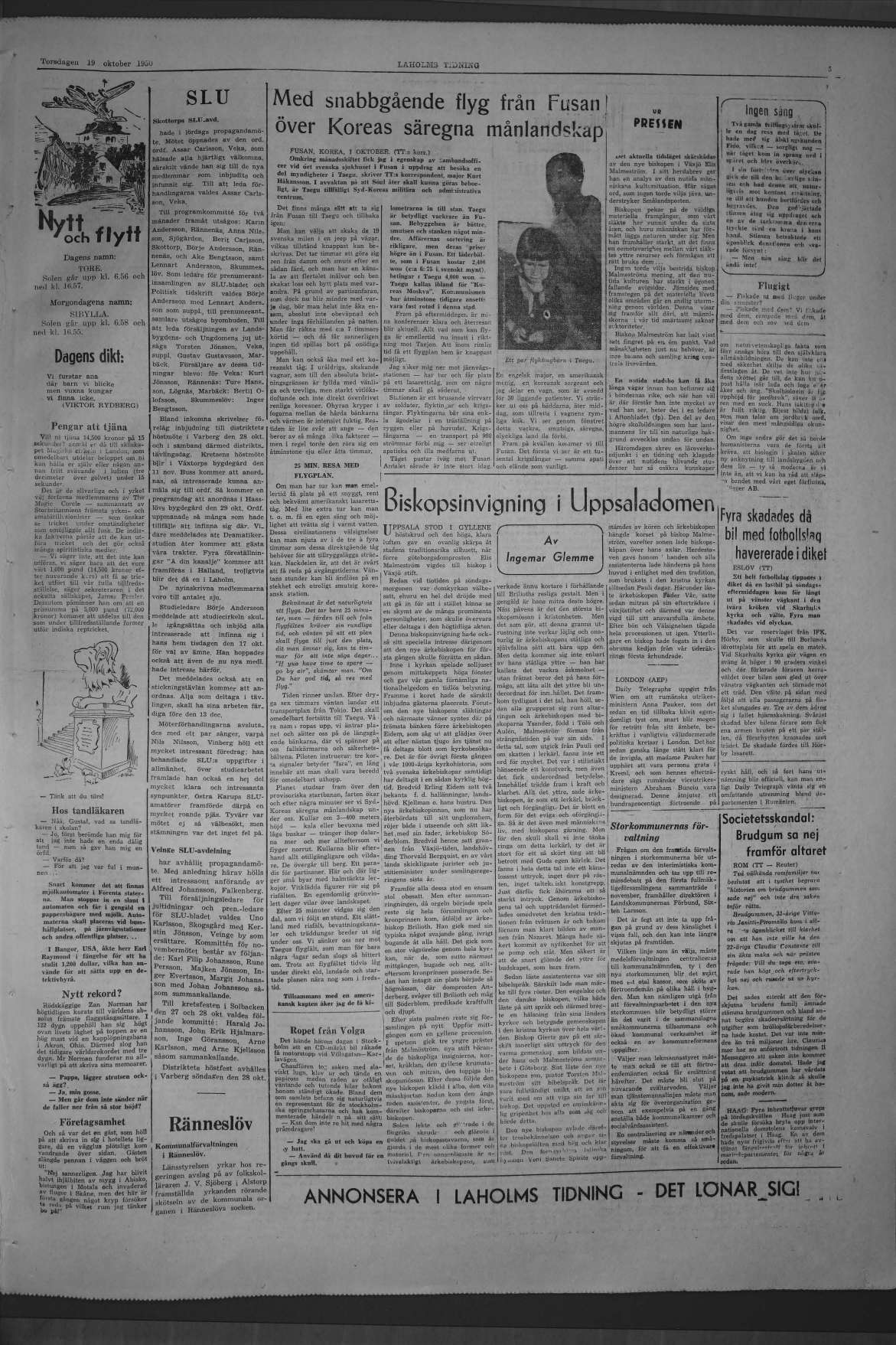 Laholms Tidning Torsdag 19 oktober 1950, sida 5