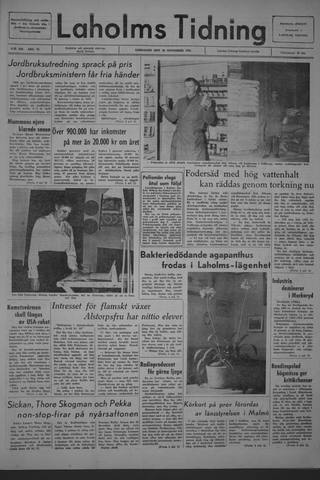 Förstasidan, Lördag 20 november 1965