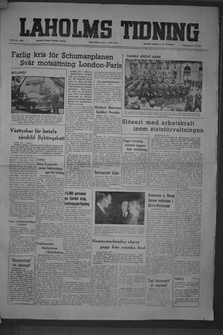 Förstasidan, Fredag 2 juni 1950