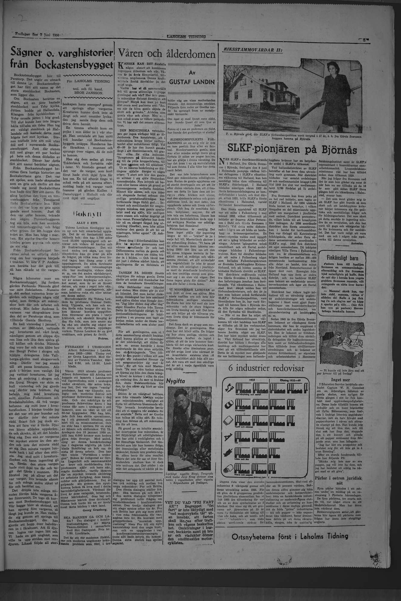 Laholms Tidning Fredag 2 juni 1950, sida 5