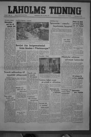 Förstasidan, Torsdag 20 april 1950