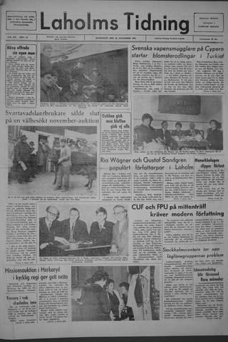 Förstasidan, Måndag 22 november 1965