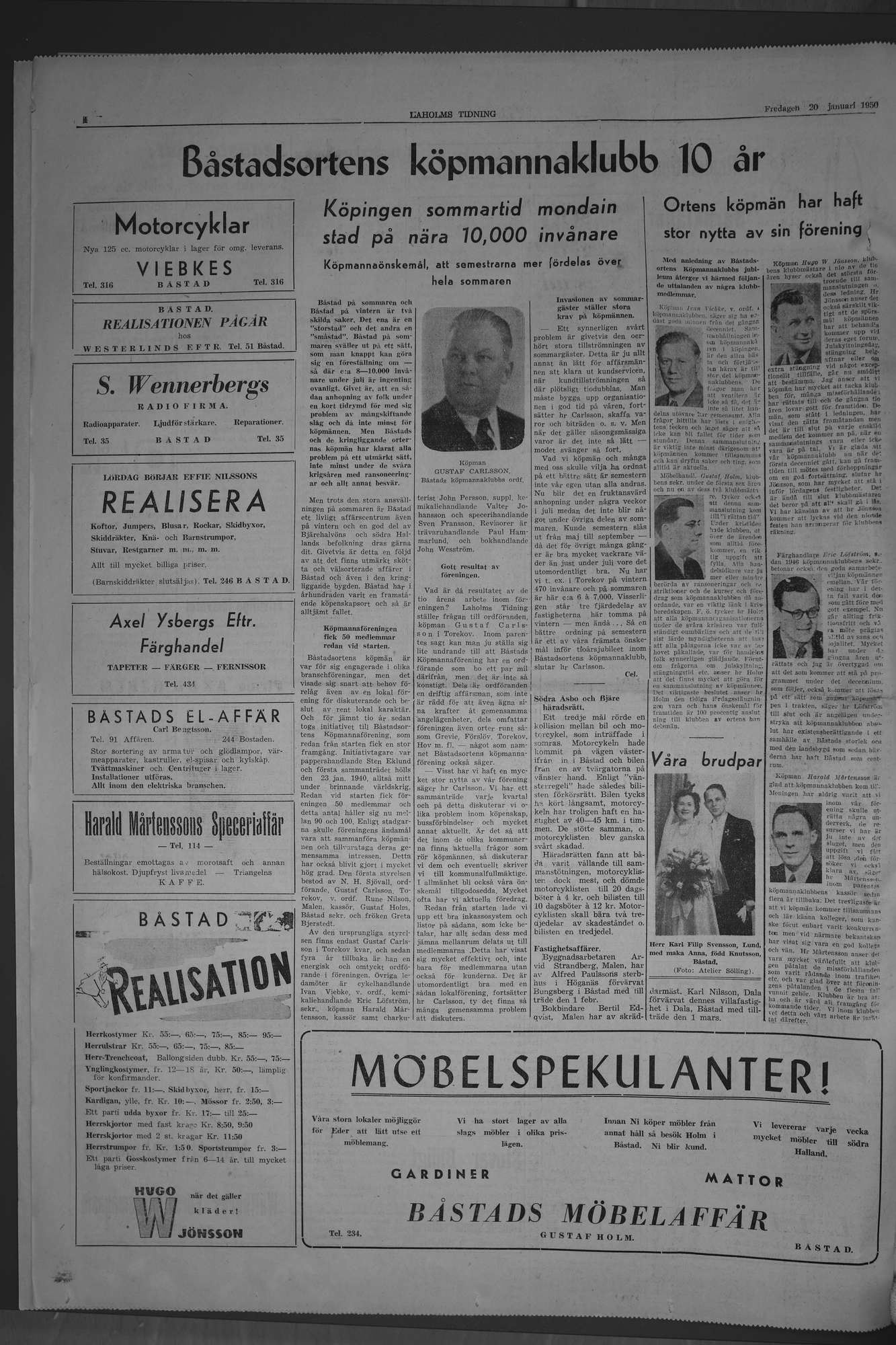 Laholms Tidning Fredag 20 januari 1950, sida 4