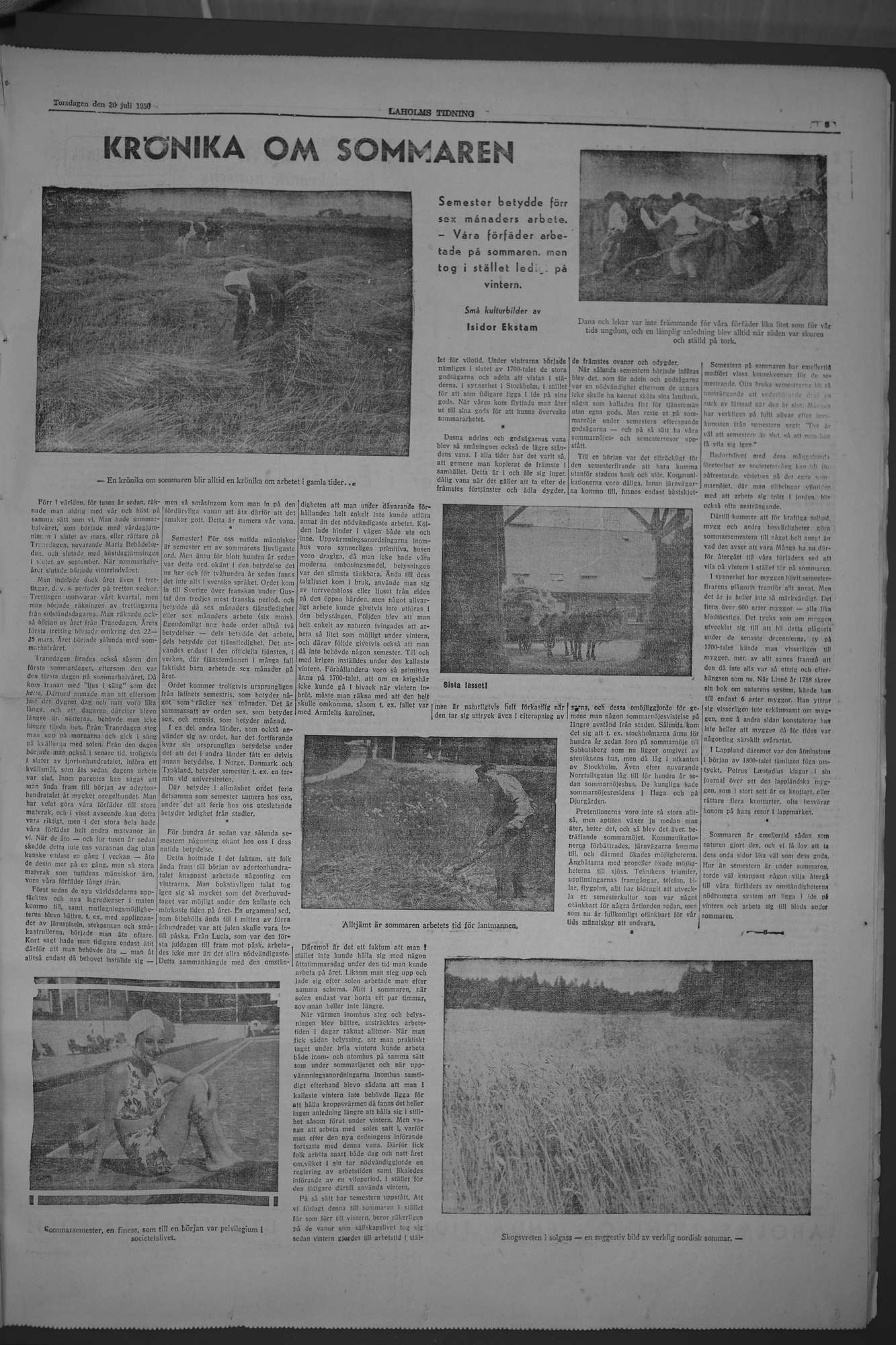 Laholms Tidning Torsdag 20 juli 1950, sida 5