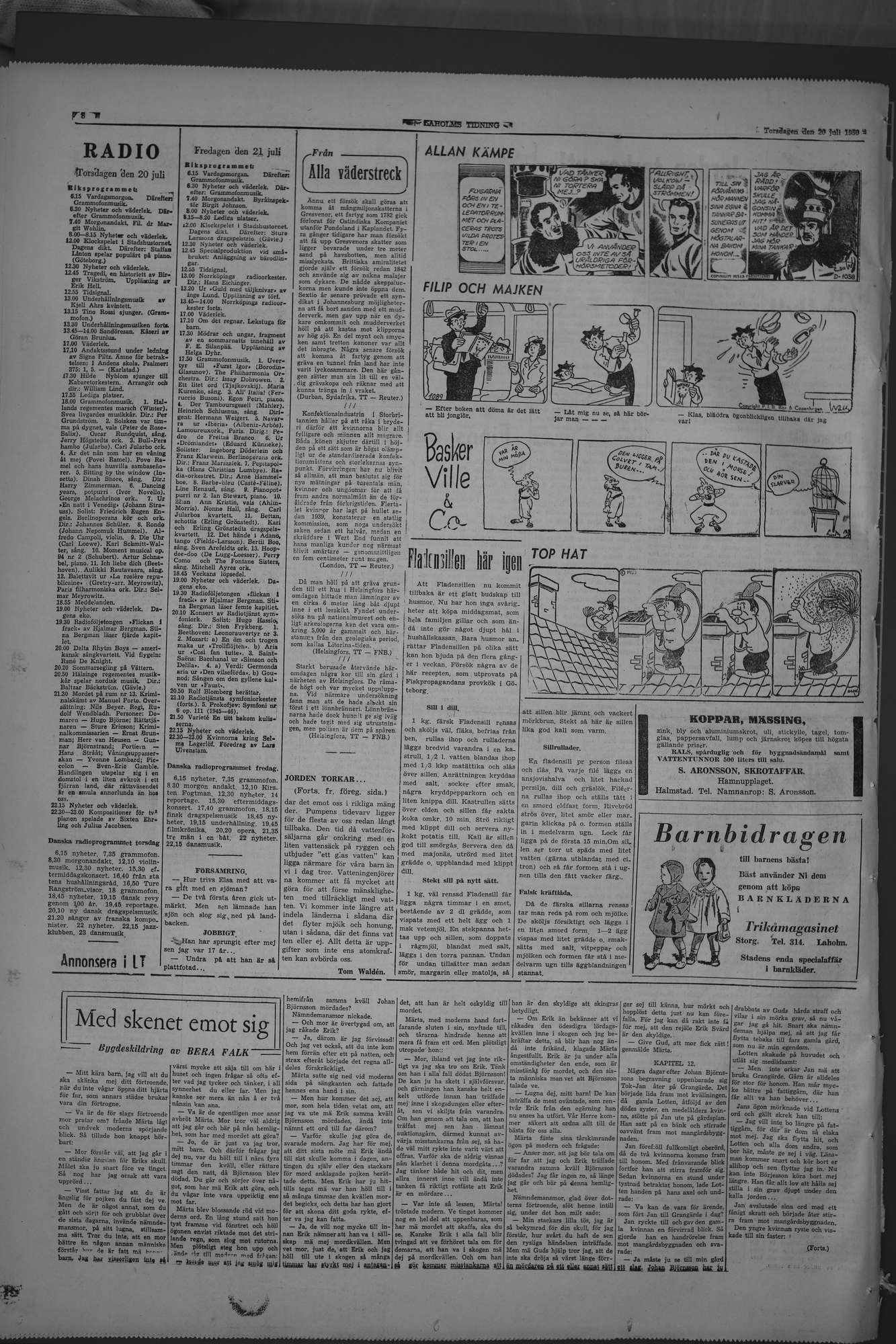 Laholms Tidning Torsdag 20 juli 1950, sida 8