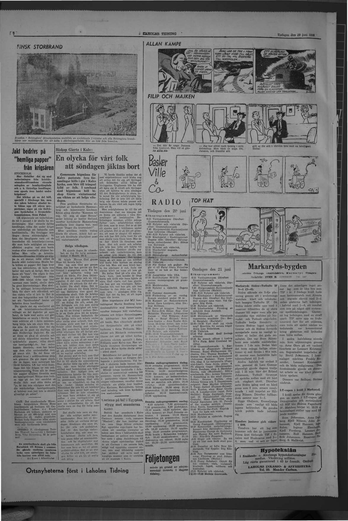 Laholms Tidning Tisdag 20 juni 1950, sida 6