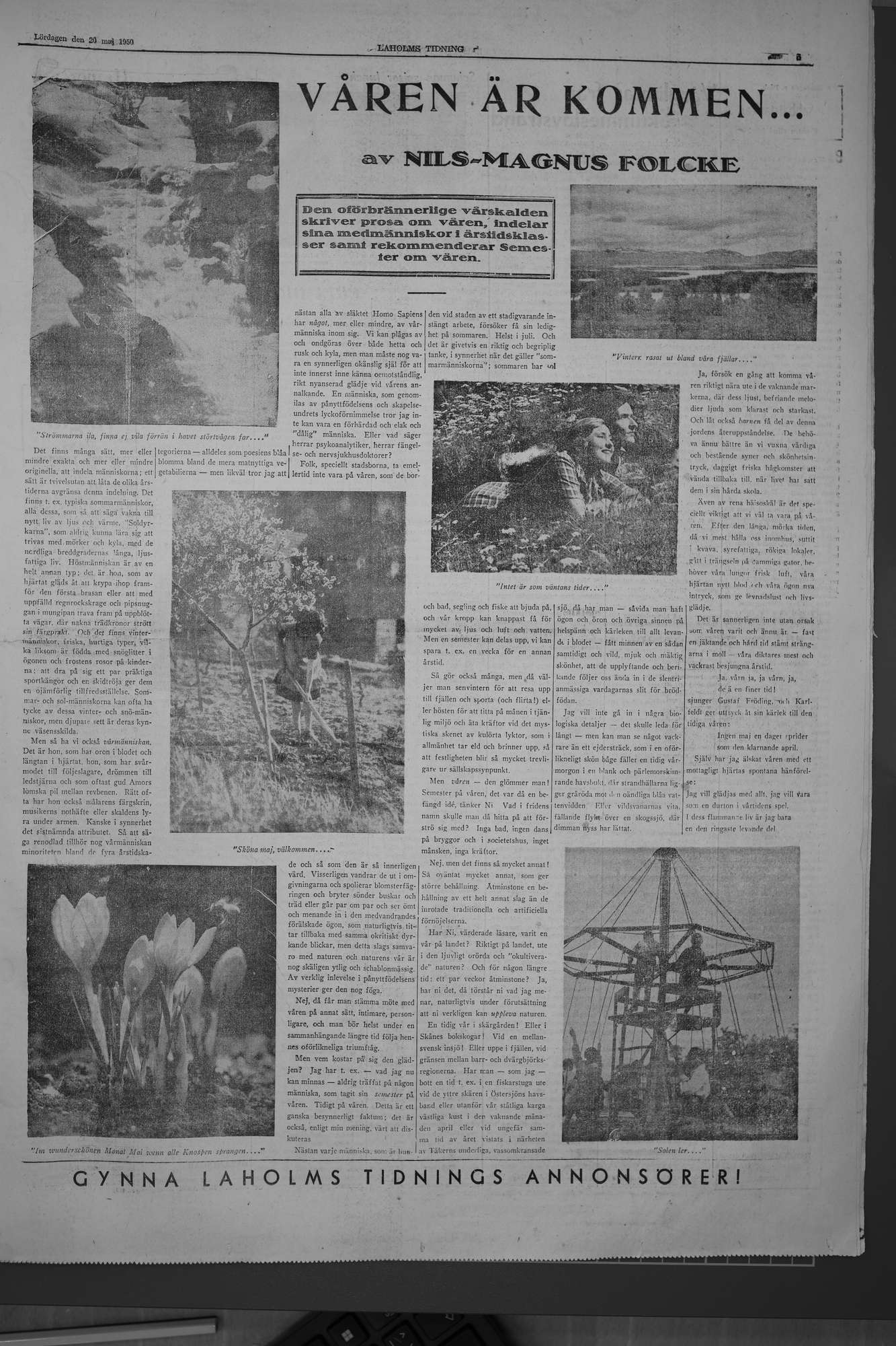 Laholms Tidning Lördag 20 maj 1950, sida 5