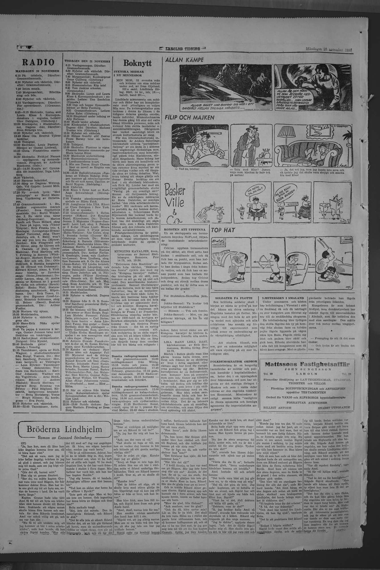 Laholms Tidning Måndag 20 november 1950, sida 6