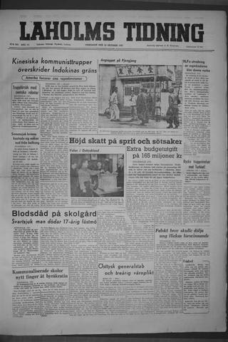 Förstasidan, Fredag 20 oktober 1950