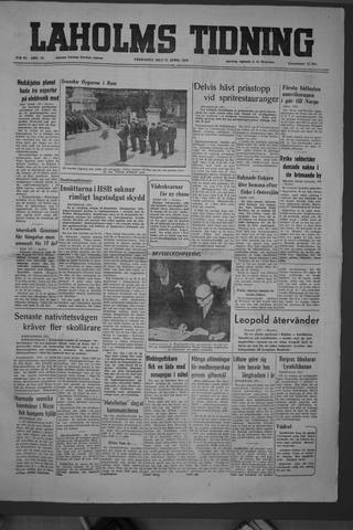 Förstasidan, Fredag 21 april 1950