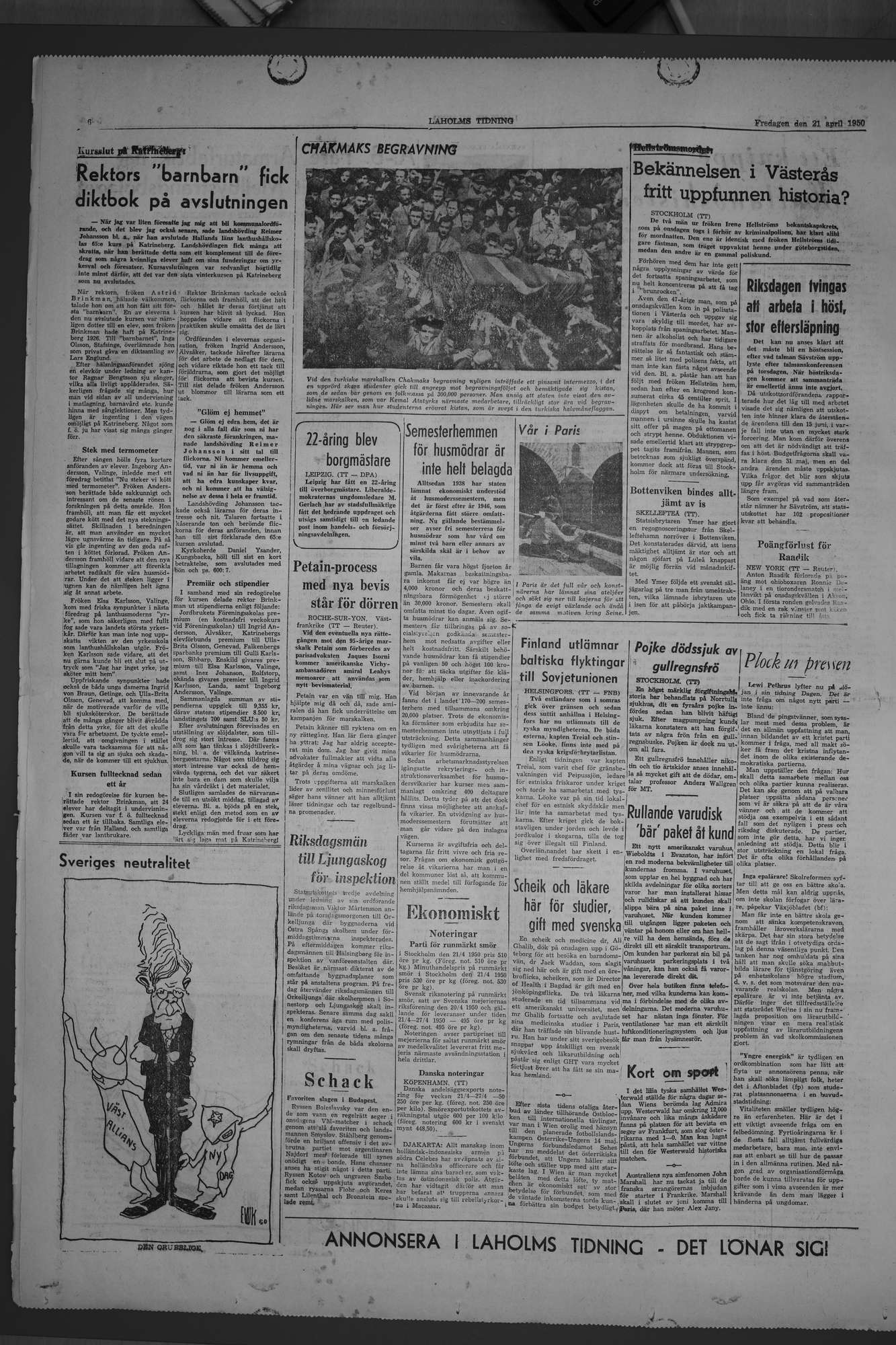 Laholms Tidning Fredag 21 april 1950, sida 6