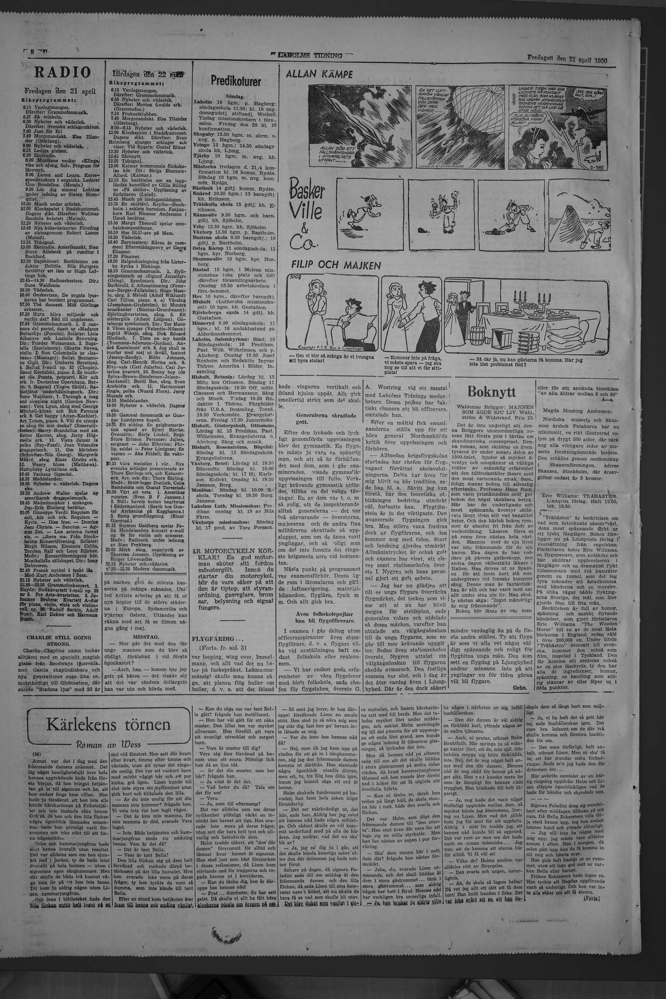 Laholms Tidning Fredag 21 april 1950, sida 8