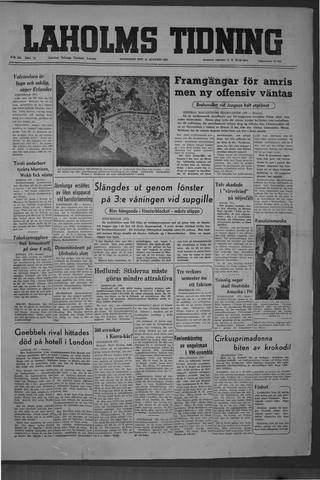 Förstasidan, Måndag 21 augusti 1950