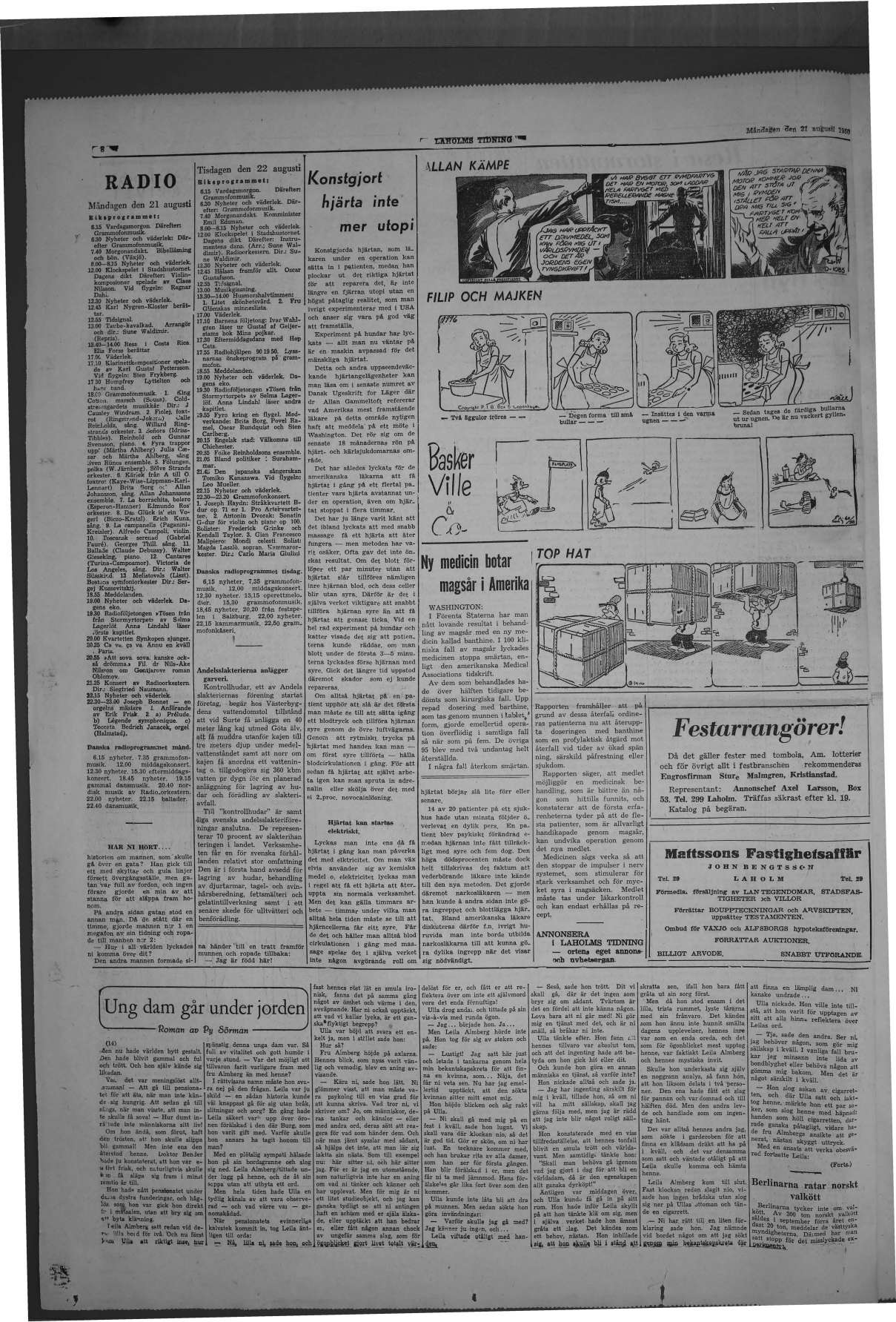 Laholms Tidning Måndag 21 augusti 1950, sida 8